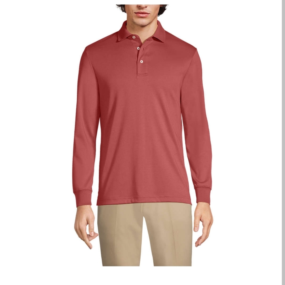 Lands' End Men's Long Sleve Polo